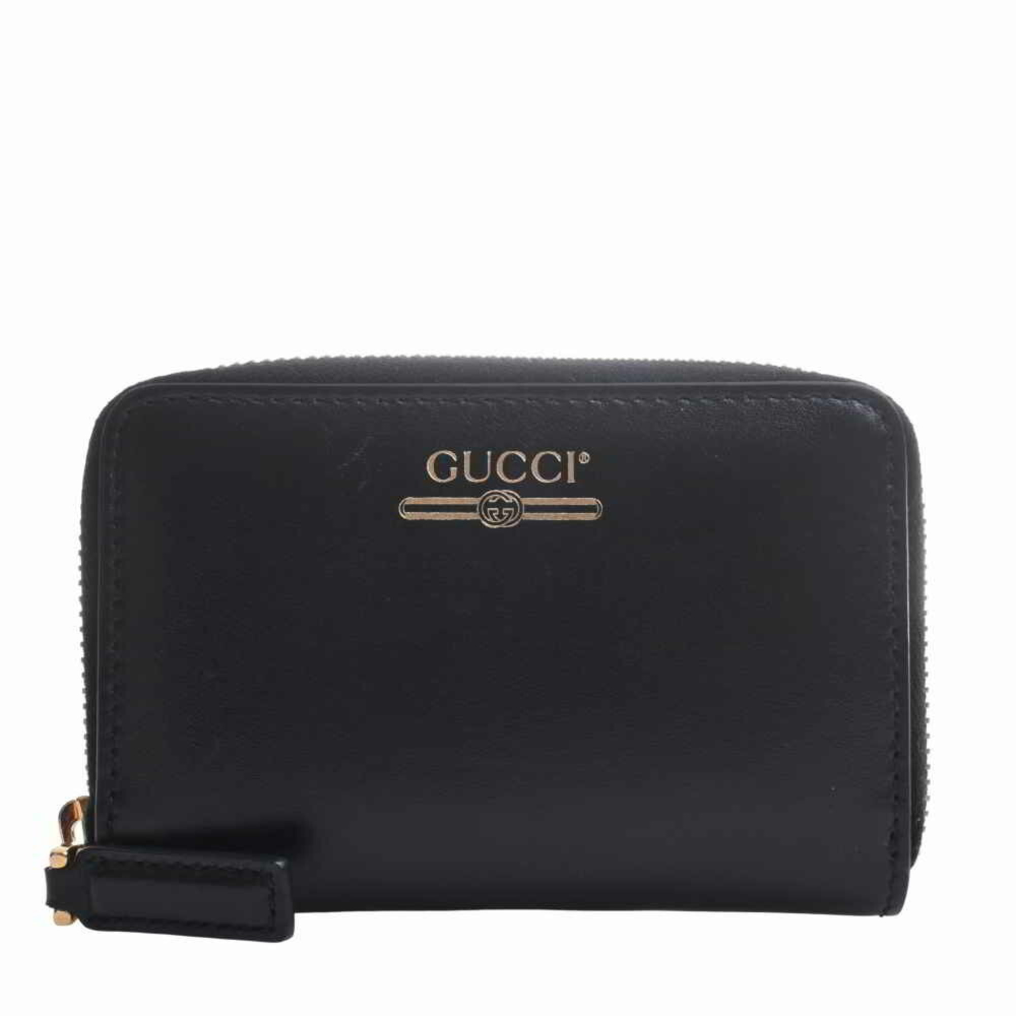 Gucci Leather Round Coin Purse 547597 Black